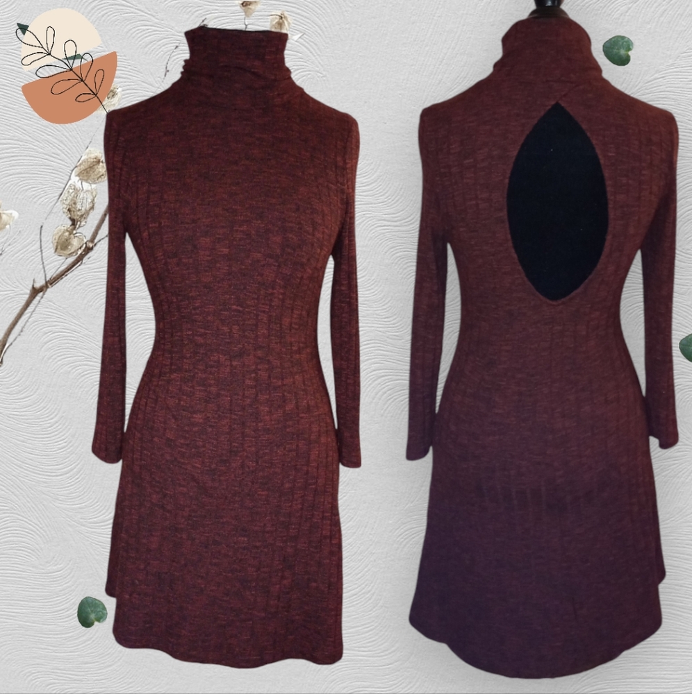 AEO Turtleneck Sweater Dress Bodycon Open Back Medium